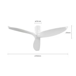 Aeratron Loftventilator AE3+, 152 Cm, Hvid -Viftebelysning Discountbutik aeratron loftventilator ae3 152 cm hvid 3