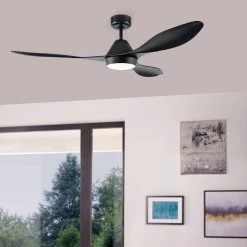 EGLO Antibes Loftsventilator Med LED, Sort Mat -Viftebelysning Discountbutik antibes loftsventilator med led sort mat 2