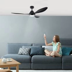 EGLO Antibes Loftsventilator Med LED, Sort Mat -Viftebelysning Discountbutik antibes loftsventilator med led sort mat 4