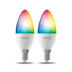 Calex Smart LED-kerte E14 B35 4,9 W CCT RGB 2 Stk
