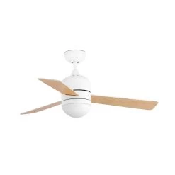 Cebu S Loftventilator, Hvid/ahorn, Med Lampe