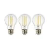 E27 LED-filament 7 W 806lm 2.700 K Klar, 3 Stk -Viftebelysning Discountbutik e27 led filament 7 w 806lm 2 700 k klar 3 stk