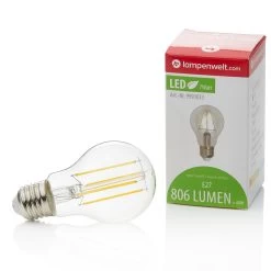 E27 LED-filament 7 W 806lm 2.700 K Klar, 3 Stk -Viftebelysning Discountbutik e27 led filament 7 w 806lm 2 700 k klar 3 stk 8