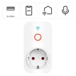 Hama Smart WLAN-stikkontakt + 2x USB-A, 2.300 W -Viftebelysning Discountbutik hama smart wlan stikkontakt 2x usb a 2 300 w 2