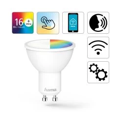 Hama WLAN LED-reflektor GU10 5,5 W 120° RGBW Dim