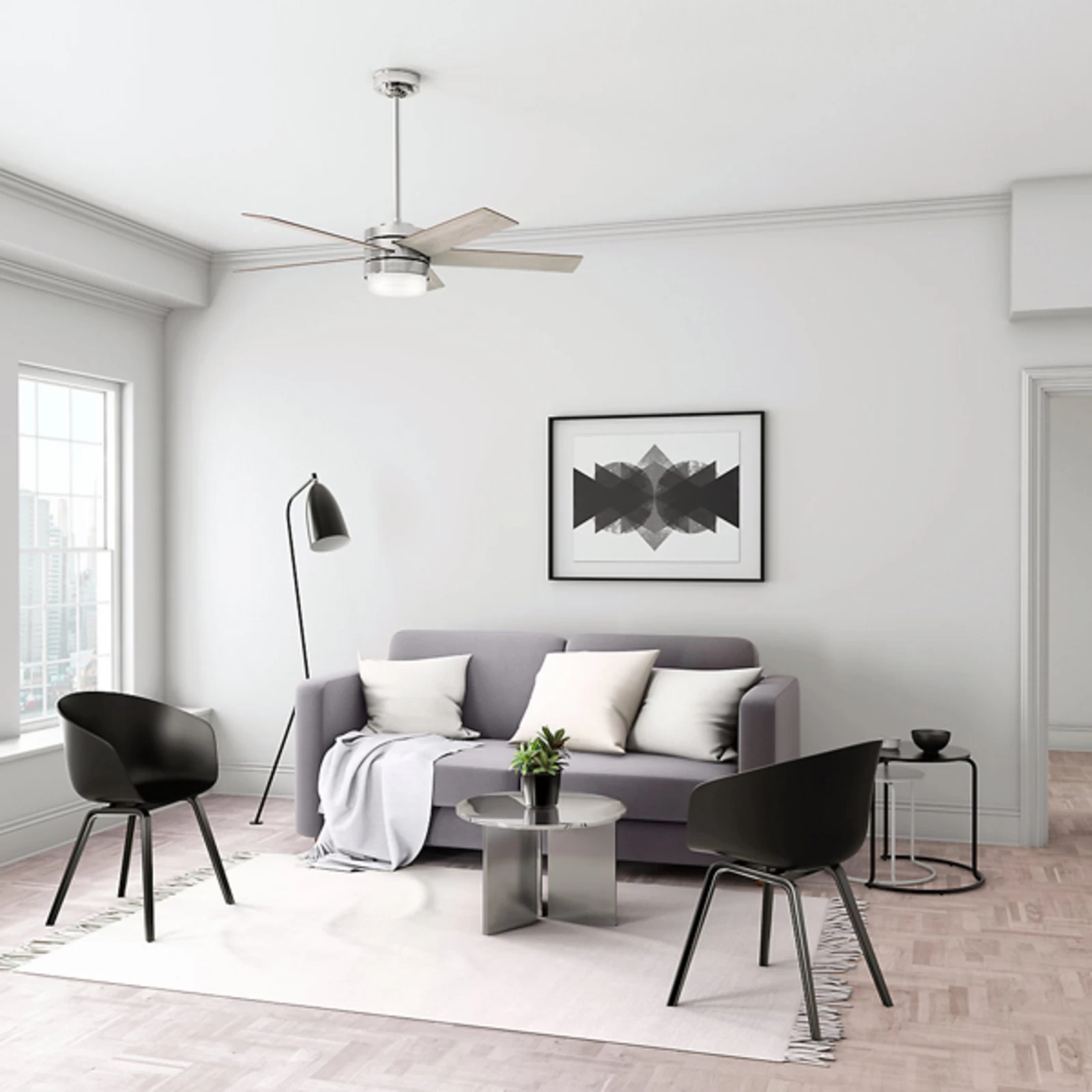 Hunter Claudette Ventilator Med Lys, Eg/nikkel 6 Hunter Claudette Ventilator Med Lys, Eg/nikkel - Billede 4