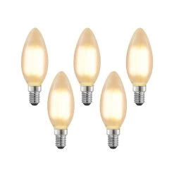 LED-pære E14 4 W 2.700 K Kerte Dæmpes Mat, 5 Stk