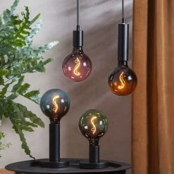 Star Trading LED-pære G125 E27 4W 2.000K Sort/pink Dæmpbar -Viftebelysning Discountbutik led paere g125 e27 4w 2 000k sort pink daempbar 8