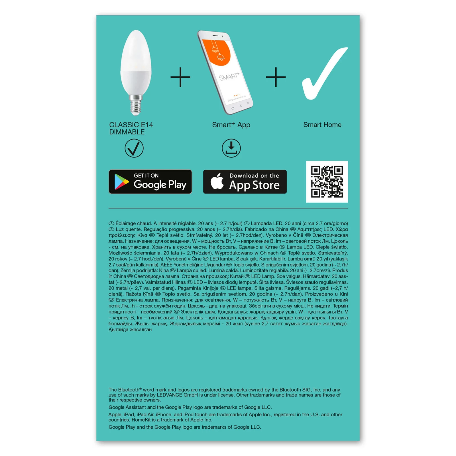 LEDVANCE SMART+ Bluetooth E14 Kerte 4,9 W 2.700 K 7 LEDVANCE SMART+ Bluetooth E14 Kerte 4,9 W 2.700 K - Billede 5