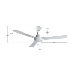 Loftventilator Bayside Calypso, AC, Hvid -Viftebelysning Discountbutik loftventilator bayside calypso ac hvid 2