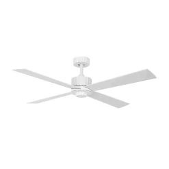 Newport Loftventilator Med LED-lampe, Hvid/eg -Viftebelysning Discountbutik newport loftventilator med led lampe hvid eg 1