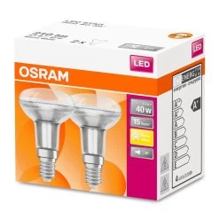 OSRAM LED-reflektor E14 3,3W 2.700K 36° Sæt Med 2 -Viftebelysning Discountbutik osram led reflektor e14 3 3w 2 700k 36 saet med 2 2