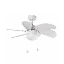 Palao Loftventilator Med Lampe, Hvid