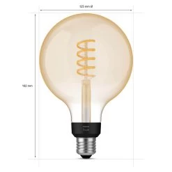 Philips Hue E27 7 W Giant Globe Filament LED-pære -Viftebelysning Discountbutik philips hue e27 7 w giant globe filament led paere 7