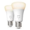 Philips Hue White 9,5 W 1055lm E27 LED-pære, 2 Stk -Viftebelysning Discountbutik philips hue white 9 5 w 1055lm e27 led paere 2 stk