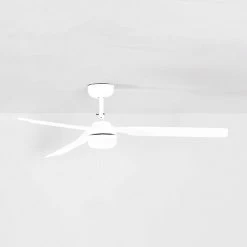 Punt M Loftventilator, DC, LED-lampe, Hvid