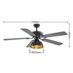 Starluna Shamoian Loftventilator, Sort/guld -Viftebelysning Discountbutik starluna shamoian loftventilator sort guld 3