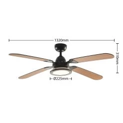 Starluna Tedric LED-loftventilator, Sort/eg -Viftebelysning Discountbutik starluna tedric led loftventilator sort eg 3