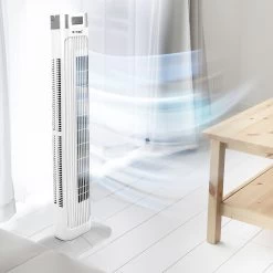 Tower Gulvventilator Med Hvilefunktion, Hvid -Viftebelysning Discountbutik tower gulvventilator med hvilefunktion hvid 1