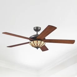 Westinghouse Comet T - Ventilator Med Tiffany-glas -Viftebelysning Discountbutik westinghouse comet t ventilator med tiffany glas 4