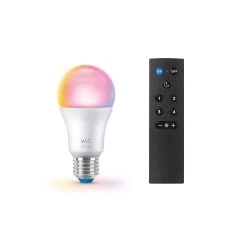 WiZ A60 LED-pære Mat WiFi E27 8,5 W RGBW Remote