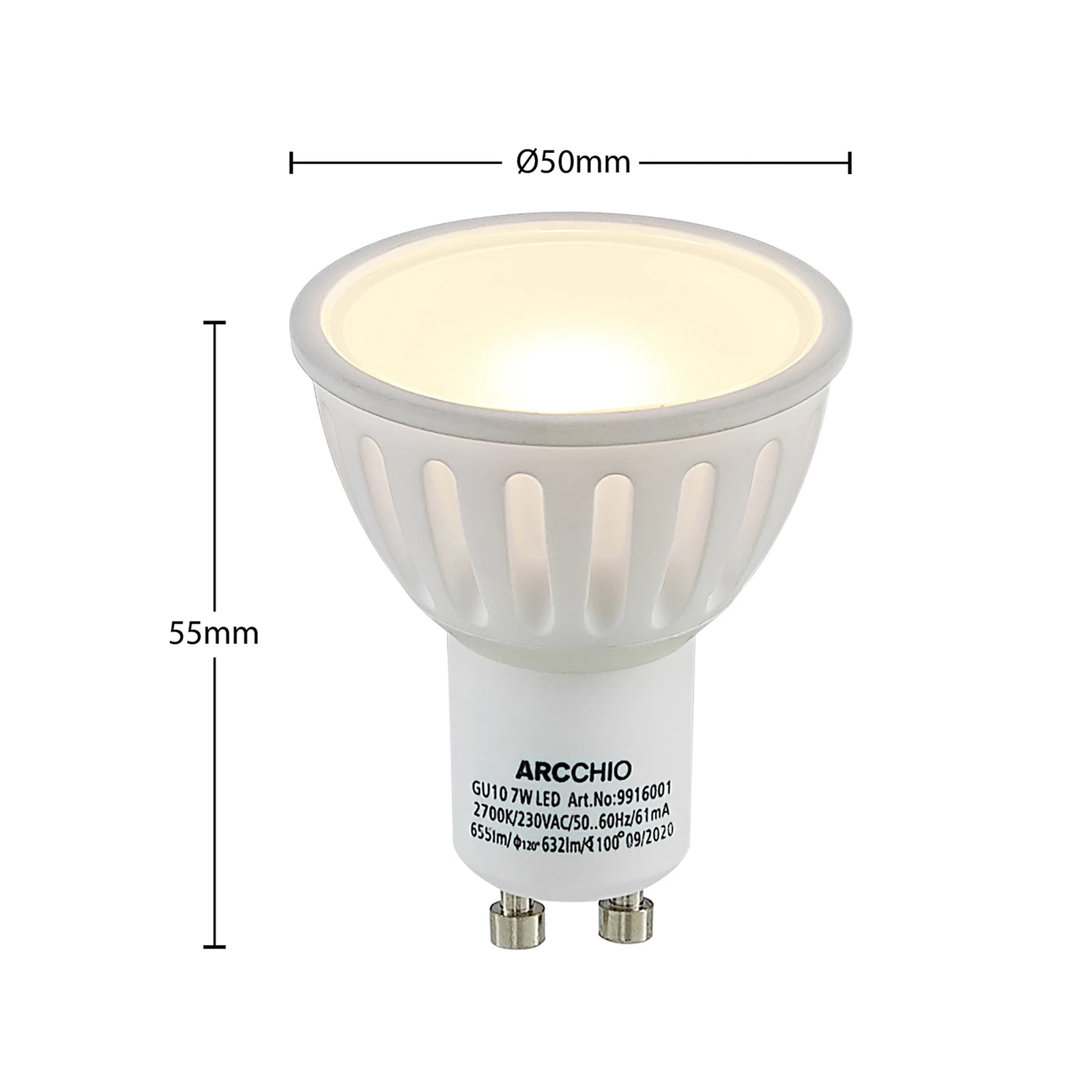 Arcchio LED-reflektor GU10 100° 7 W 3.000 K 3 Stk 6 Arcchio LED-reflektor GU10 100° 7 W 3.000 K 3 Stk - Billede 4