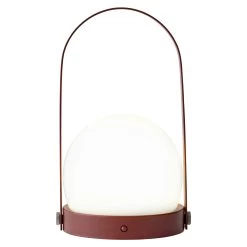 Audo Carrie LED-dekolampe, Genopladelig, Mørkerød