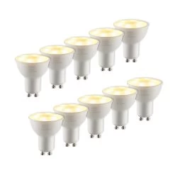 LED-reflektor GU10 5 W 2.700 K 120° Sæt Med 10 Stk