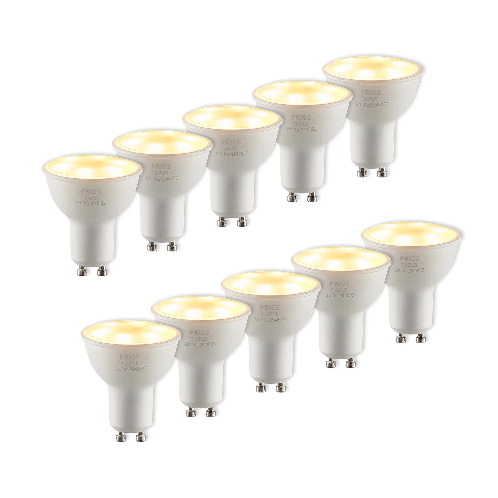 LED-reflektor GU10 5 W 2.700 K 120° Sæt Med 10 Stk 3 LED-reflektor GU10 5 W 2.700 K 120° Sæt Med 10 Stk