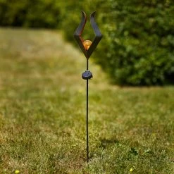 EGLO LED-solcellelampe 48702 Med Jordspyd Og Glaskugle