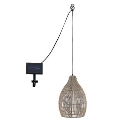 Lindby Amelika LED-solcellependellampe Rattanlook -Viftebelysning Discountbutik lindby amelika led solcellependellampe rattanlook 2