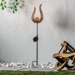 Lindby Firas LED-solcelle-dekolampe, Flamme