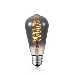 Lucande LED-pære E27 ST64 4 W 1.800 K, Dæmp, Titan