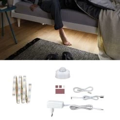 Paulmann YourLED Night-sæt 3W Med Sensor, Hvid -Viftebelysning Discountbutik paulmann yourled night saet 3w med sensor hvid 2