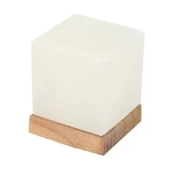White Line Kubus Saltlampe Med Sokkel, USB -Viftebelysning Discountbutik white line kubus saltlampe med sokkel usb 1